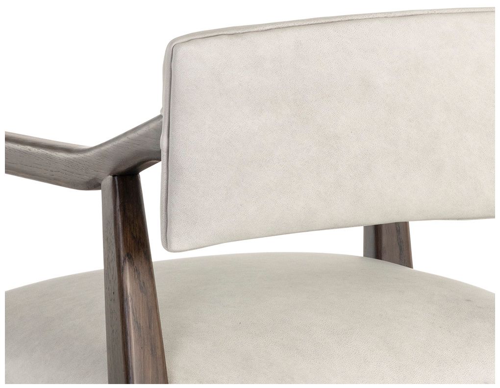 Sunpan Keagan Office Chair Saloon Light Gray Leather