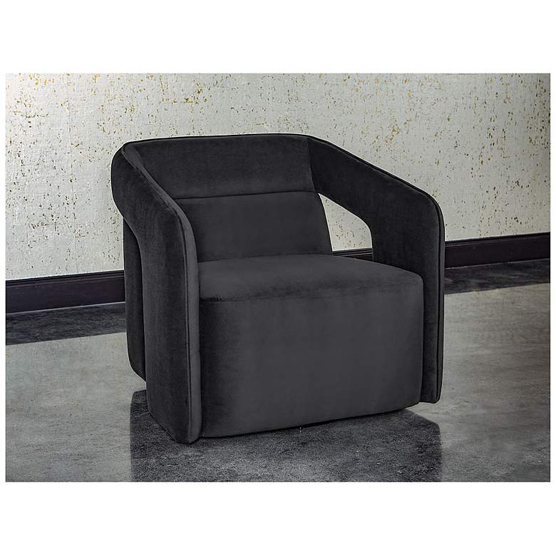 Image 1 Sunpan Kendrick Swivel Lounge Chair Abbington Black