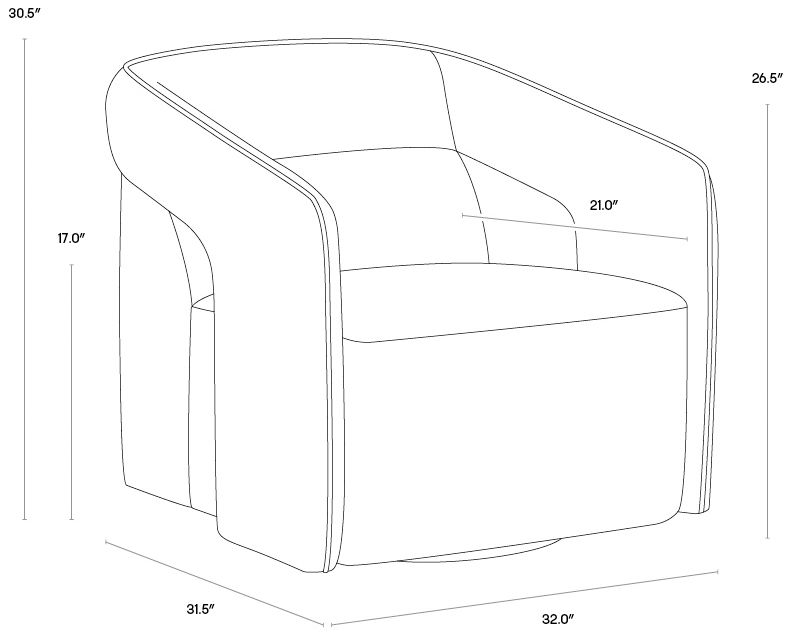 Sunpan Kendrick Swivel Lounge Chair Abbington Black