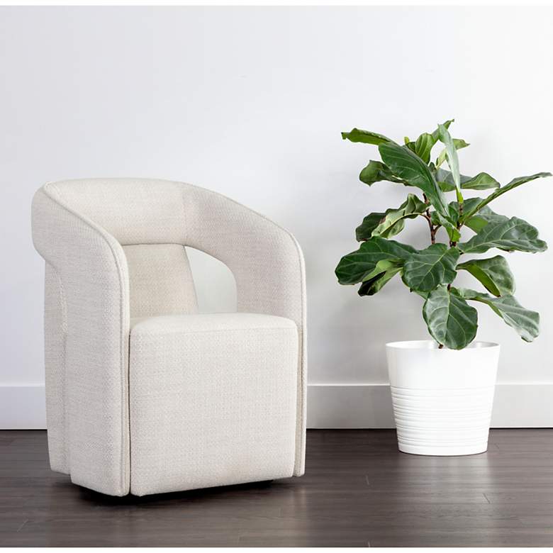 Image 1 Sunpan Kendrick Wheeled Dining Armchair Moto Stucco