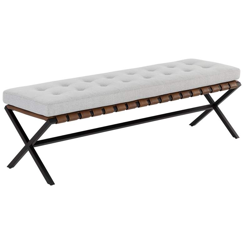 Image 1 Sunpan Kenji Bench Small Black Mina Light Gray