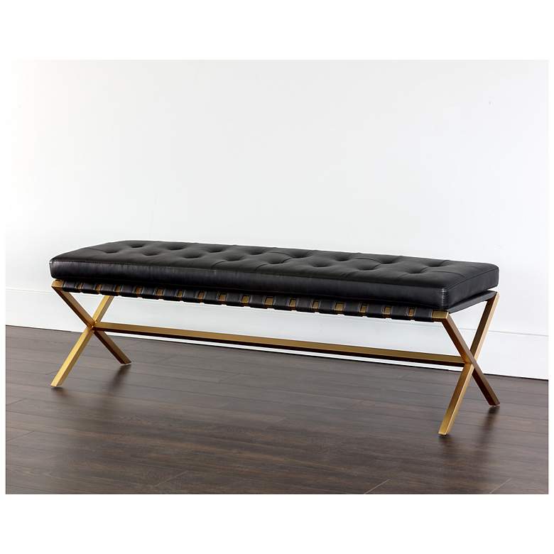 Image 4 Sunpan Kenji Bench Small Gold Bravo Black more views