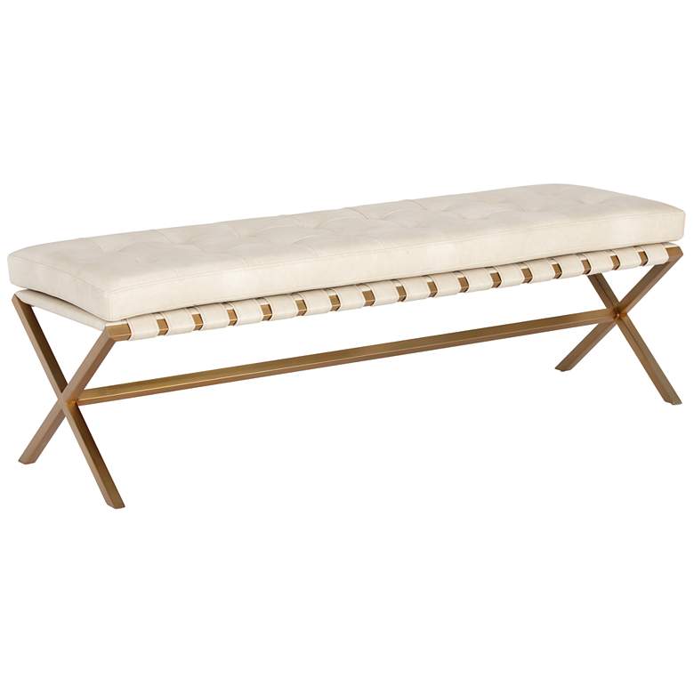 Image 1 Sunpan Kenji Bench Small Gold Bravo Cream