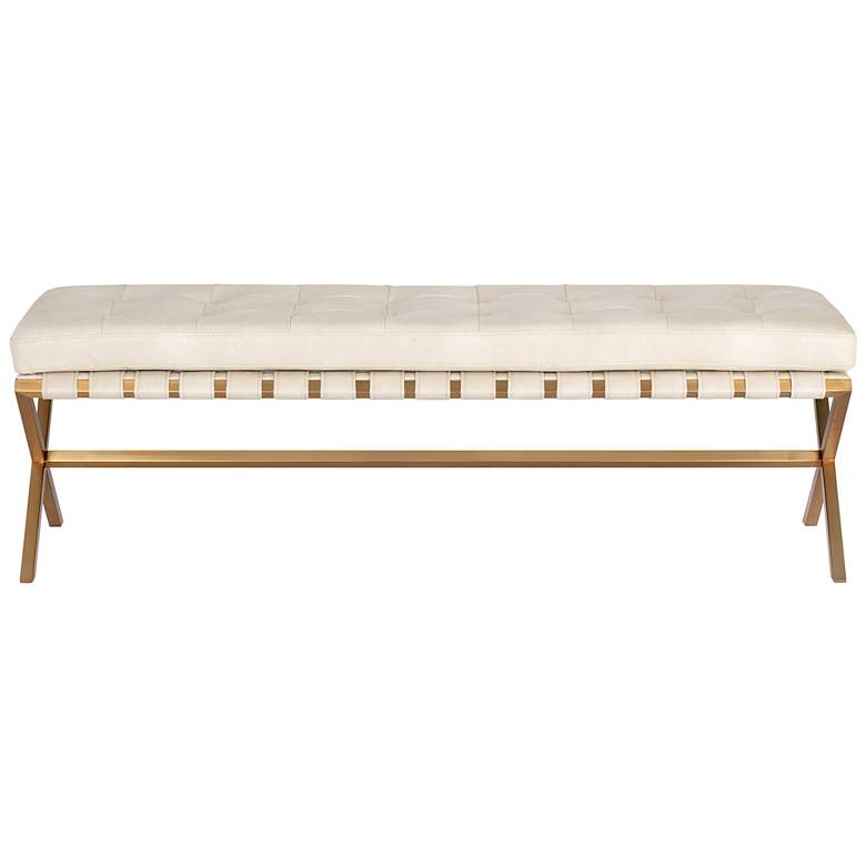 Image 3 Sunpan Kenji Bench Small Gold Bravo Cream more views
