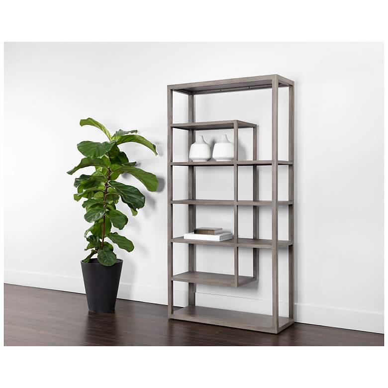 Image 6 Sunpan Kenzie Bookcase Gray more views