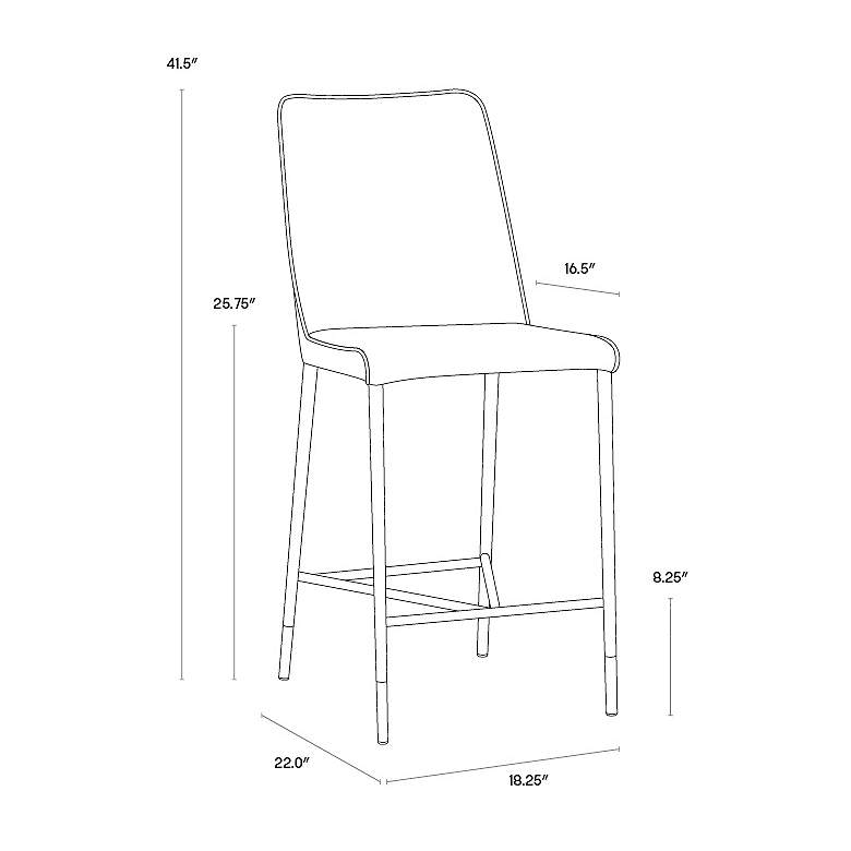 Image 4 Sunpan Klaus Counter Stool Black Sparrow Gray and Napa Black more views