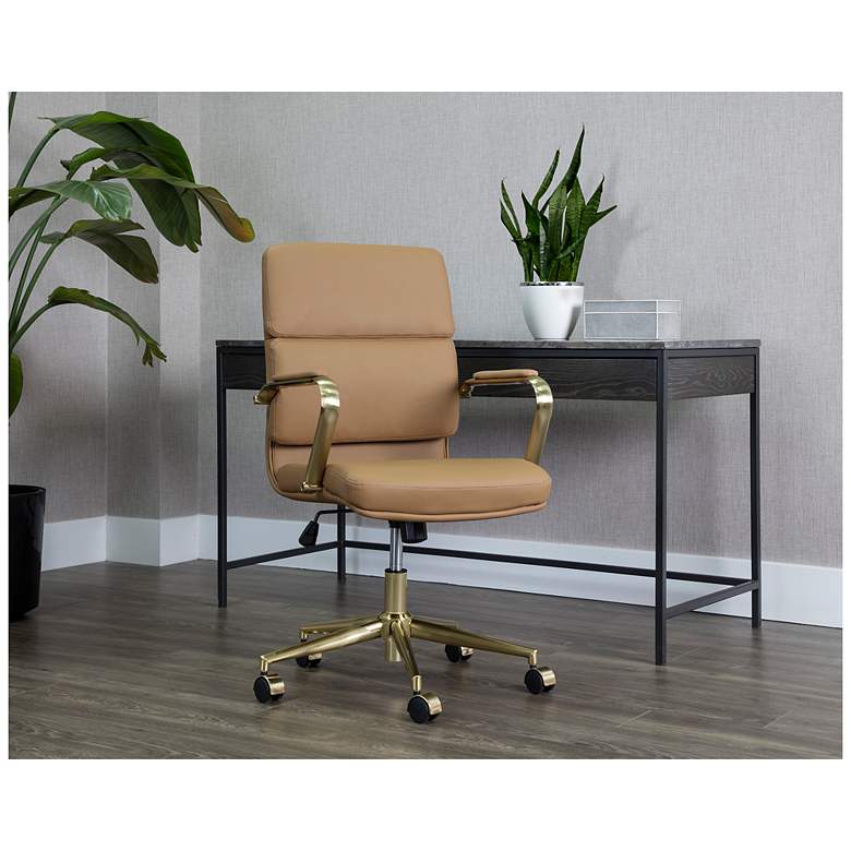 Image 5 Sunpan Kleo Office Chair Tan more views