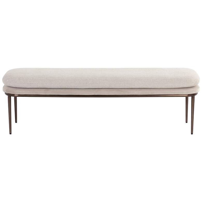 Image 2 Sunpan Koffi Bench Dark Bronze Chacha Cream and Meg Taupe more views