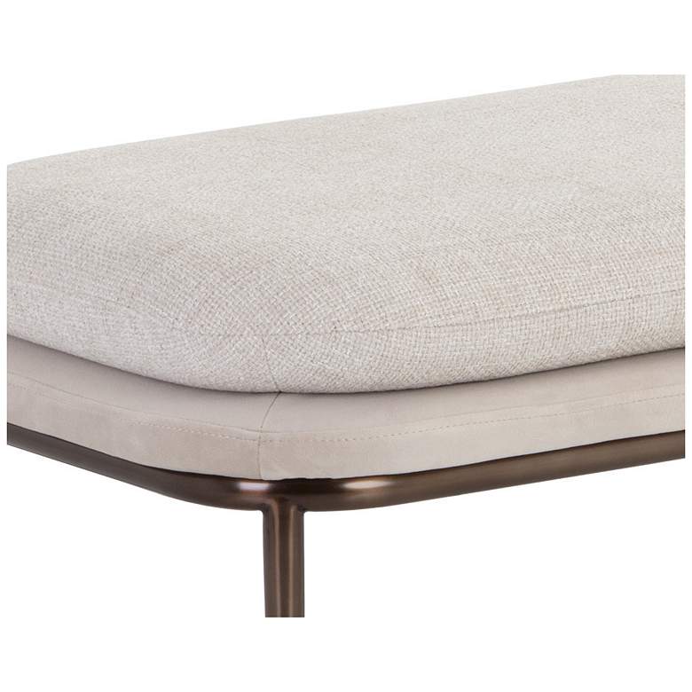 Image 4 Sunpan Koffi Bench Dark Bronze Chacha Cream and Meg Taupe more views