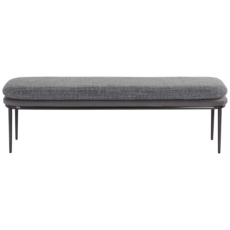 Image 2 Sunpan Koffi Bench Gunmetal Chacha Gray and Antonio Charcoal more views