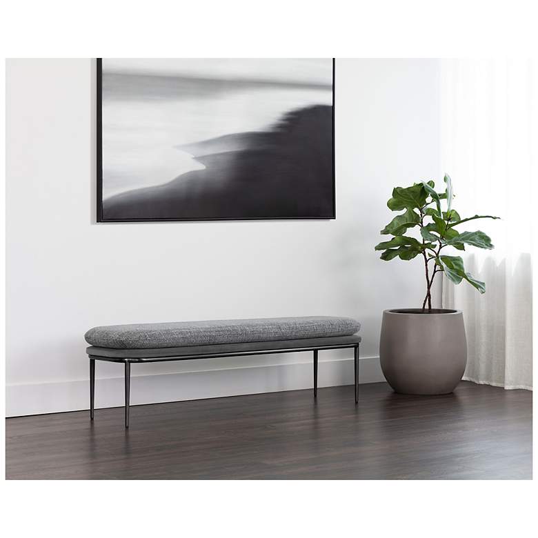 Image 3 Sunpan Koffi Bench Gunmetal Chacha Gray and Antonio Charcoal more views