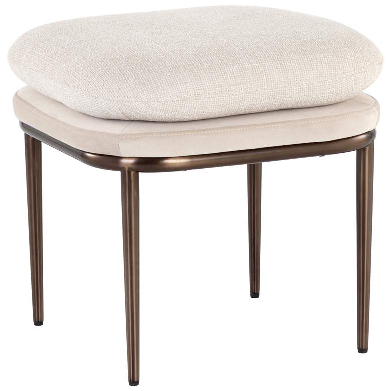 Image 1 Sunpan Koffi Stool Dark Bronze Chacha Cream and Meg Taupe