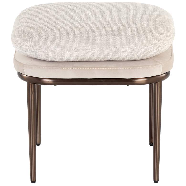 Image 2 Sunpan Koffi Stool Dark Bronze Chacha Cream and Meg Taupe more views