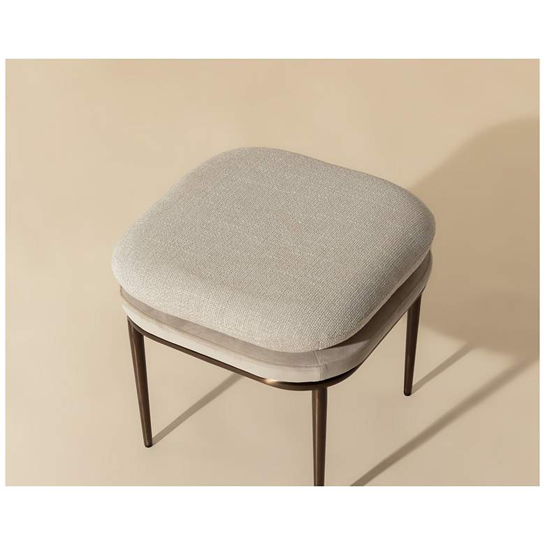 Image 5 Sunpan Koffi Stool Dark Bronze Chacha Cream and Meg Taupe more views