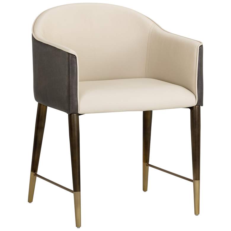 Image 2 Sunpan Kylin Dining Armchair Dillon Cream and Bravo Ash