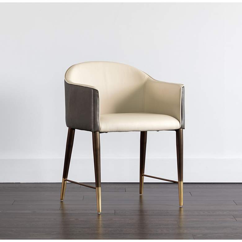 Image 1 Sunpan Kylin Dining Armchair Dillon Cream and Bravo Ash