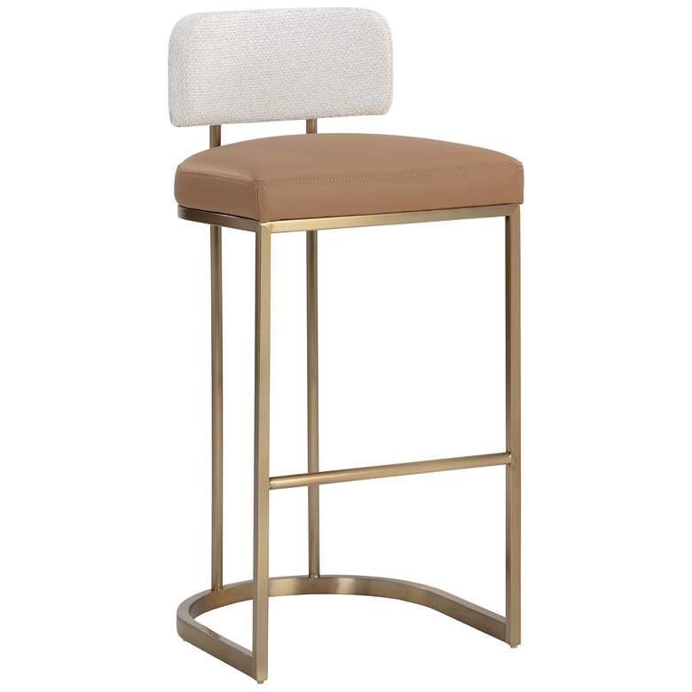 Image 1 Sunpan Larissa Barstool Napa Cognac and Rhea Light Barley