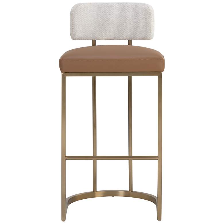 Image 2 Sunpan Larissa Barstool Napa Cognac and Rhea Light Barley more views