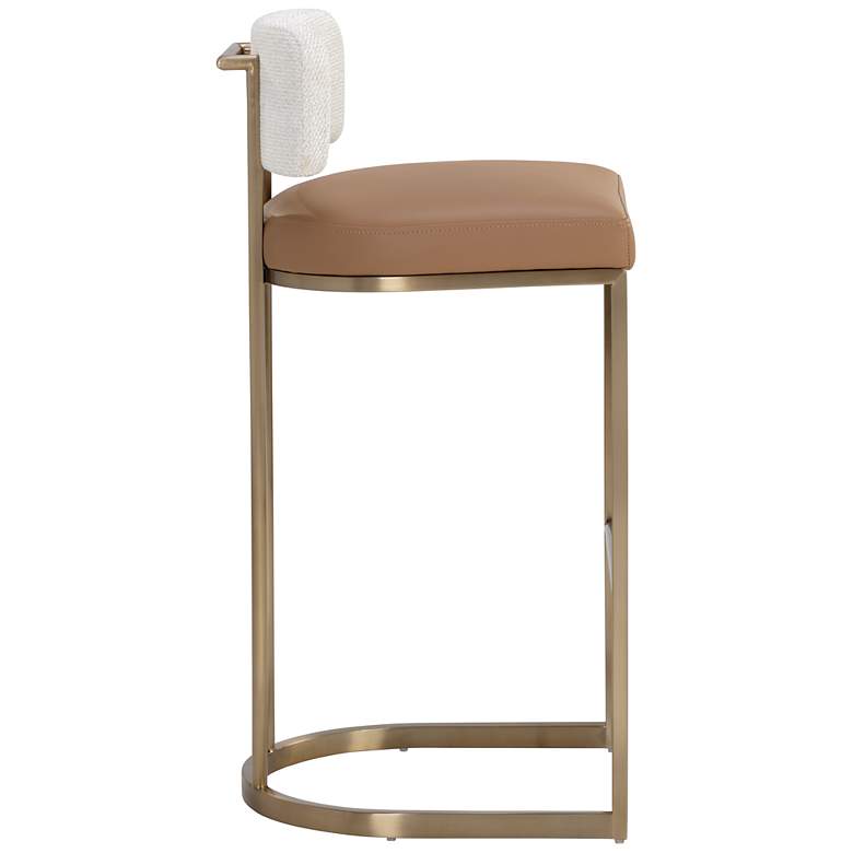 Image 3 Sunpan Larissa Barstool Napa Cognac and Rhea Light Barley more views