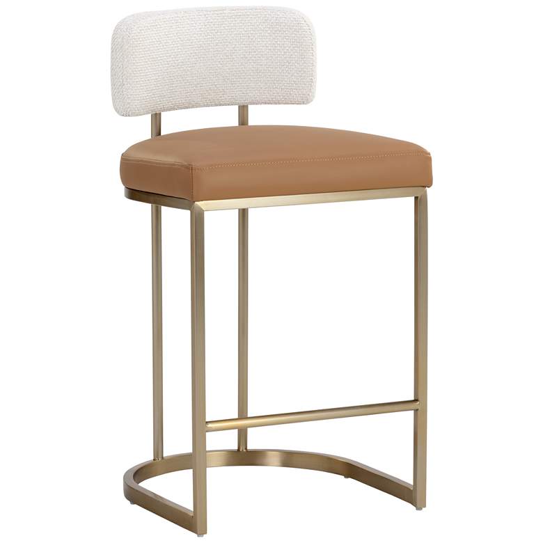 Image 1 Sunpan Larissa Counter Stool Napa Cognac and Rhea Light Barley