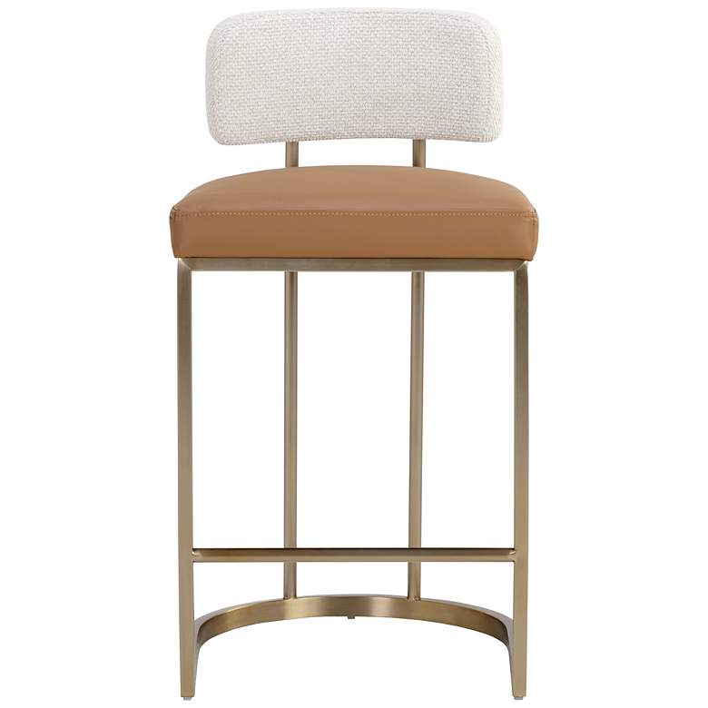 Image 2 Sunpan Larissa Counter Stool Napa Cognac and Rhea Light Barley more views