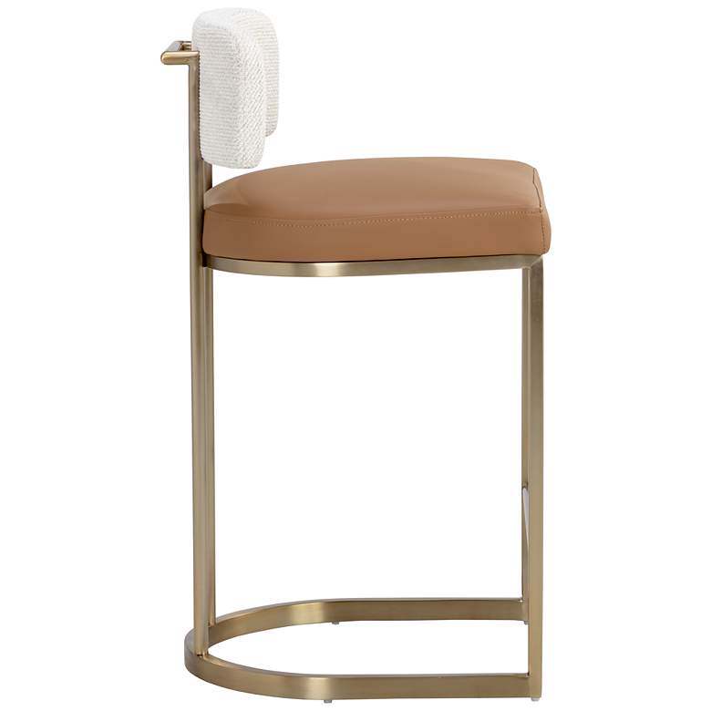 Image 3 Sunpan Larissa Counter Stool Napa Cognac and Rhea Light Barley more views