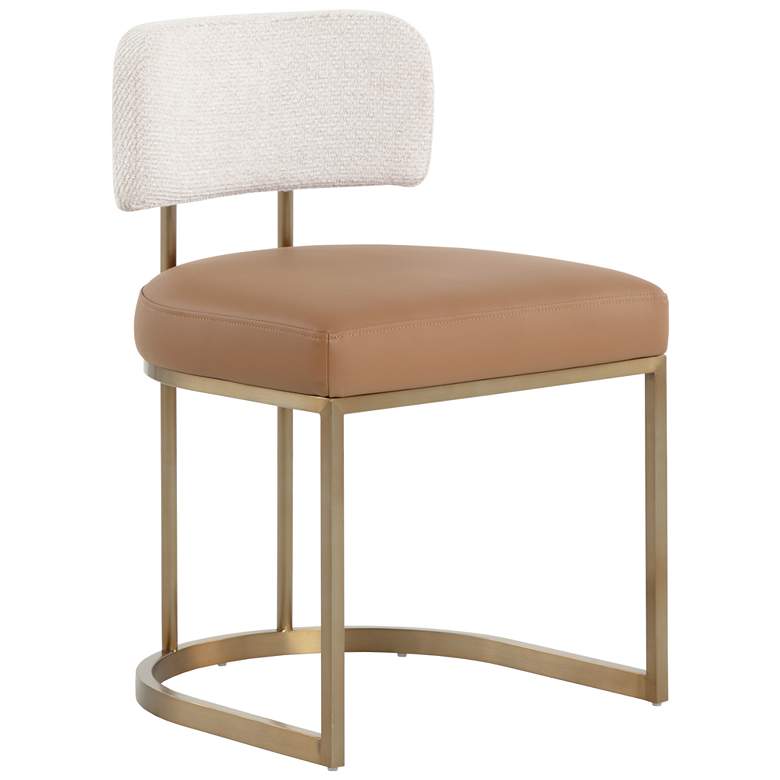 Image 1 Sunpan Larissa Dining Chair Napa Cognac and Rhea Light Barley