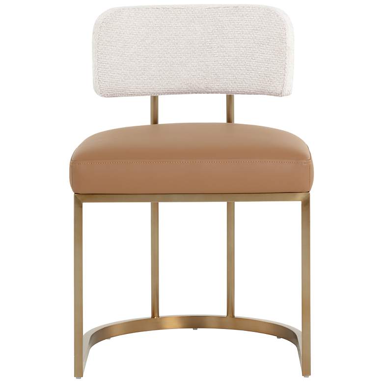 Image 2 Sunpan Larissa Dining Chair Napa Cognac and Rhea Light Barley more views
