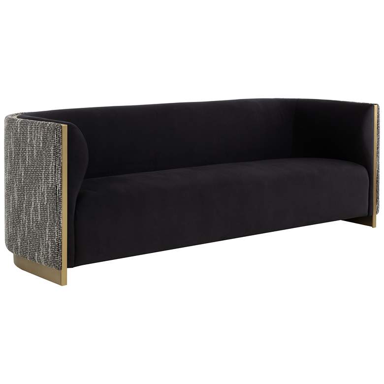 Image 1 Sunpan Larron 95" Wide Abbington Black Modern Sofa