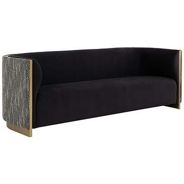 Sunpan Larron 95" Wide Abbington Black Modern Sofa