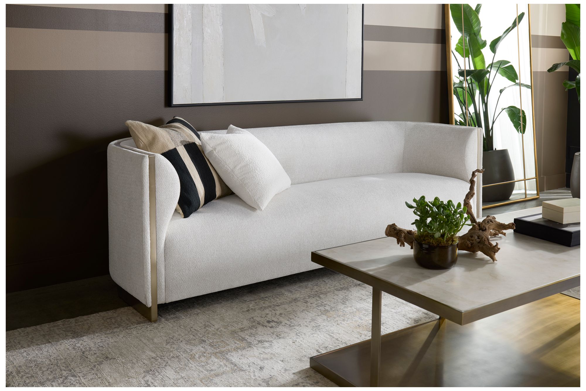 Sunpan Larron Sofa Rhea Light Barley