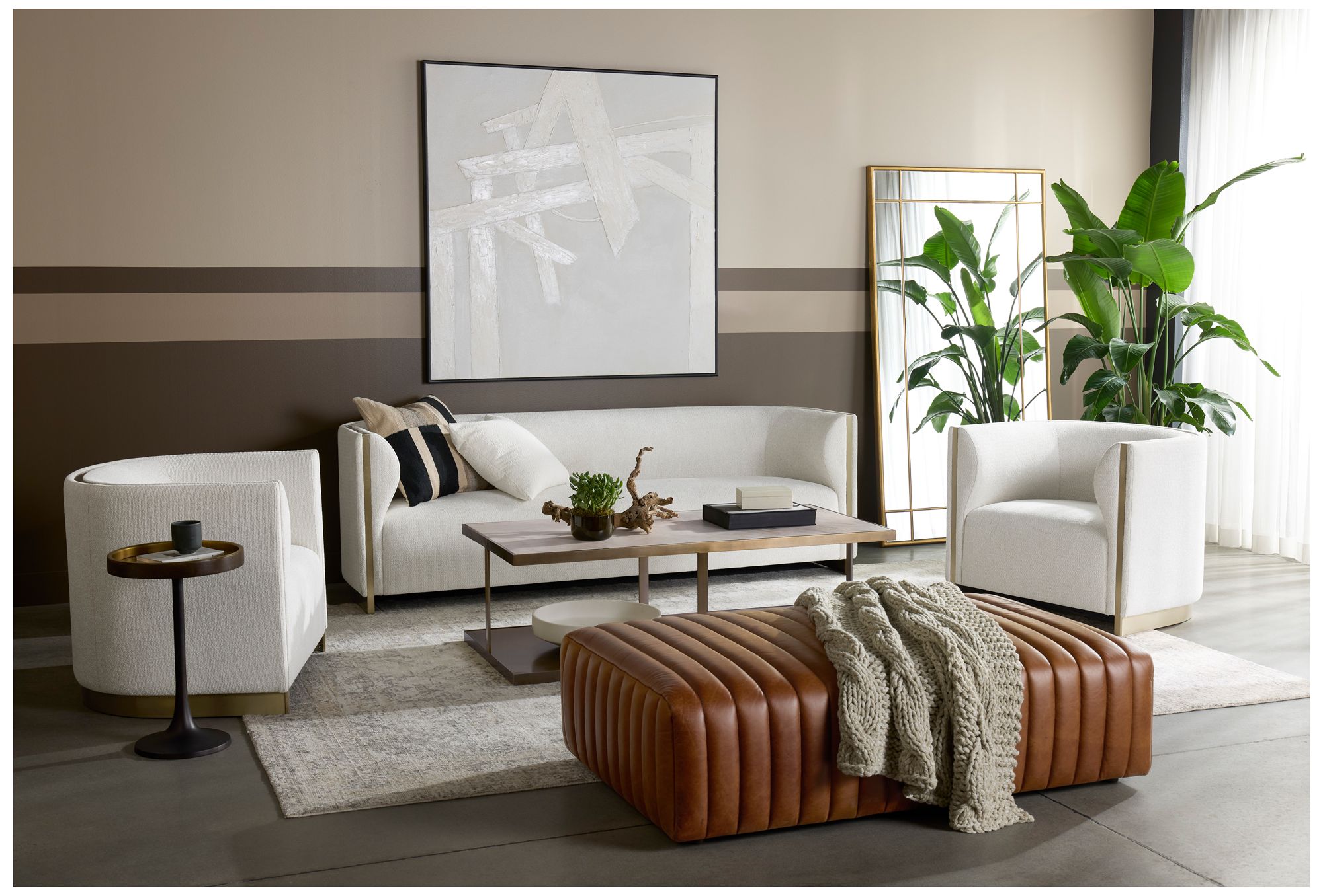 Sunpan Larron Sofa Rhea Light Barley