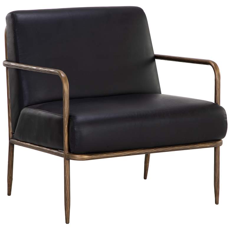 Image 2 Sunpan Lathan Lounge Chair Charcoal Black Leather