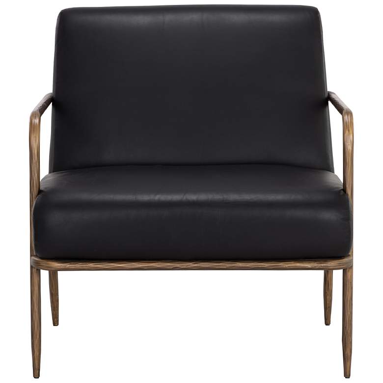 Image 3 Sunpan Lathan Lounge Chair Charcoal Black Leather more views