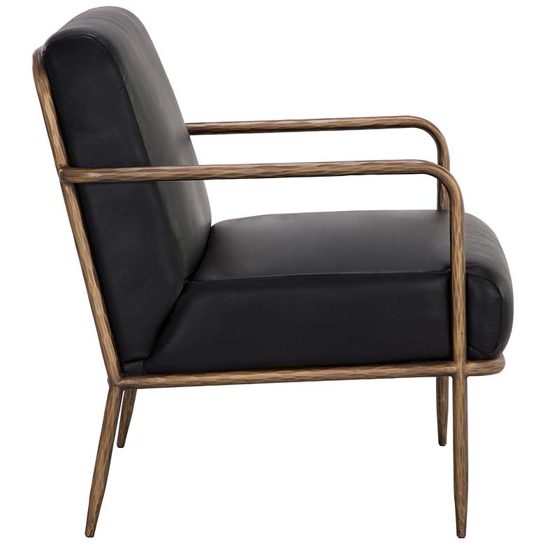 Image 4 Sunpan Lathan Lounge Chair Charcoal Black Leather more views