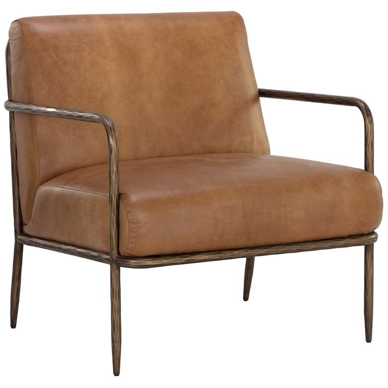 Image 2 Sunpan Lathan Lounge Chair Tan Leather
