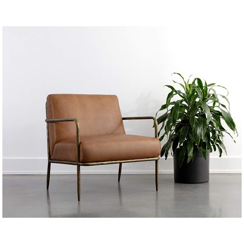 Image 1 Sunpan Lathan Lounge Chair Tan Leather