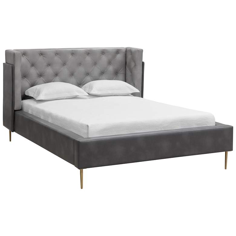 Image 1 Sunpan Laura Bed Queen Bravo Metal and Bravo Portabella