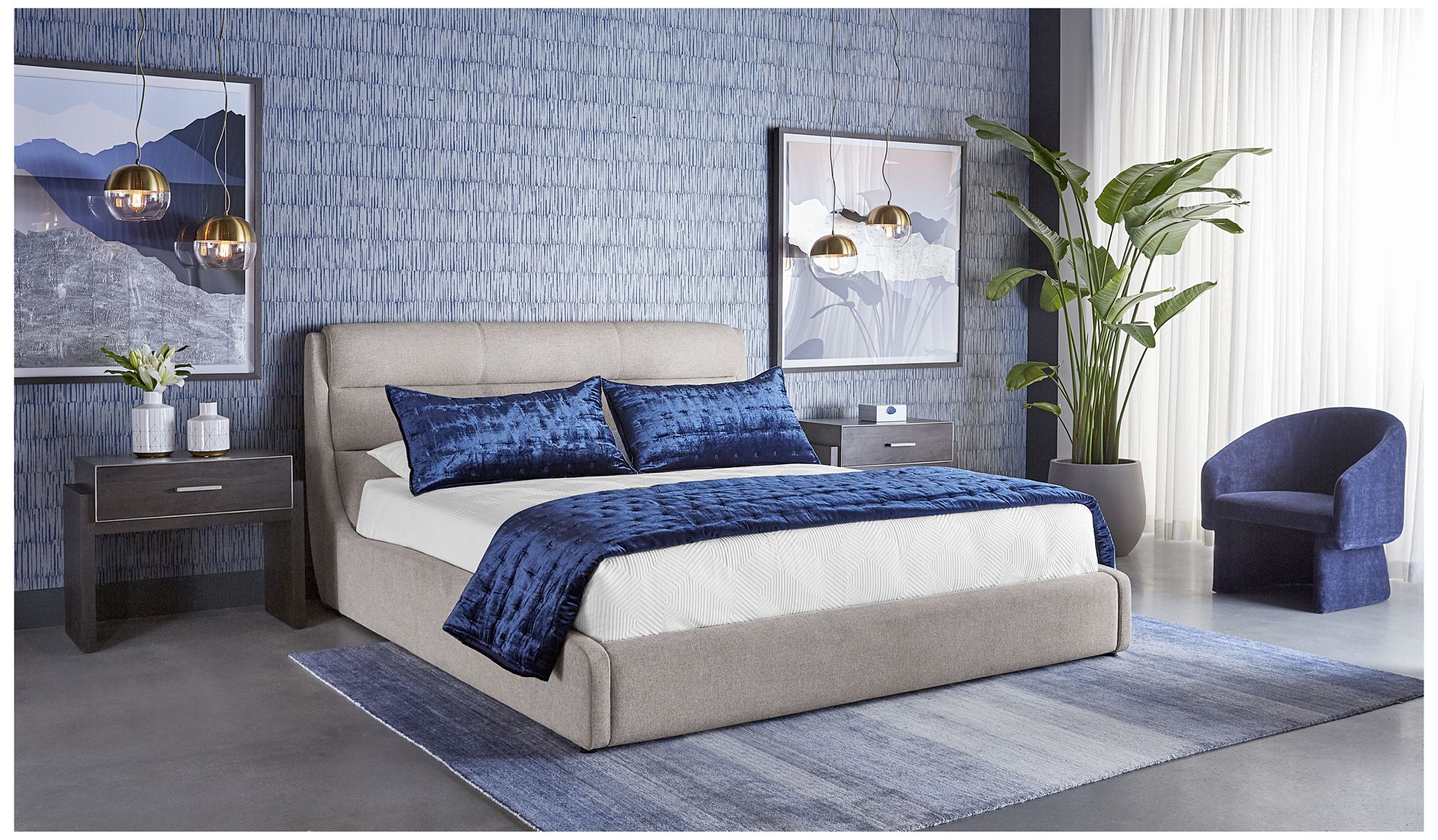 Sunpan Lauryn Lounge Chair Danny Navy