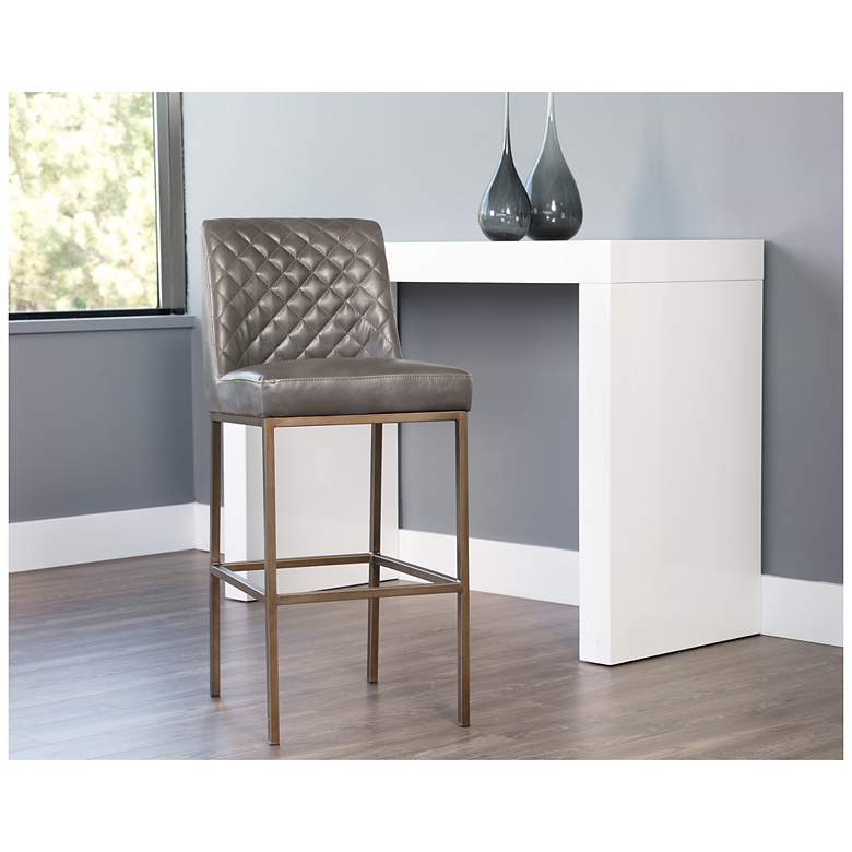 Image 5 Sunpan Leighland Barstool Overcast Gray more views