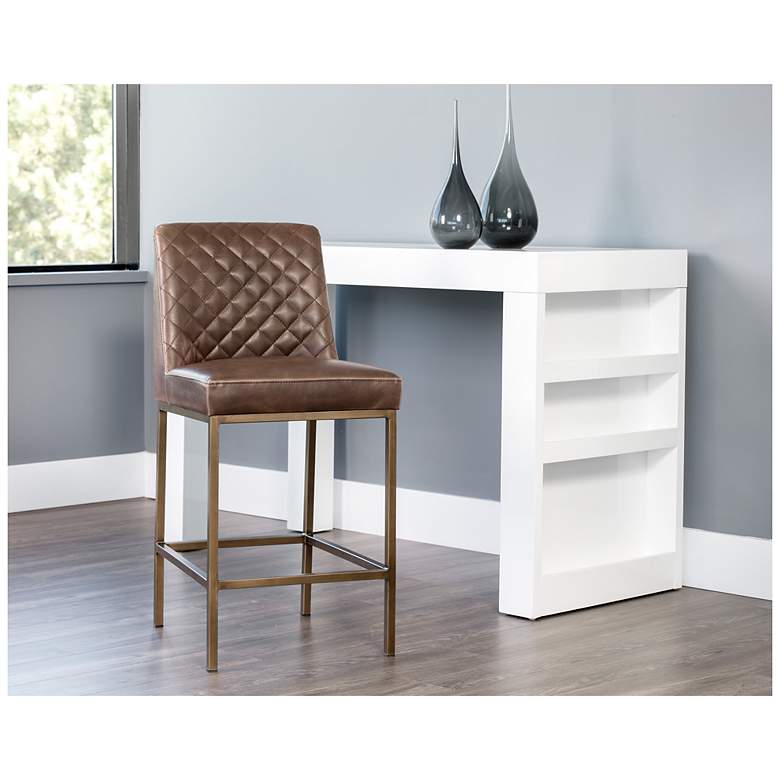 Image 4 Sunpan Leighland Counter Stool Havana Dark Brown more views