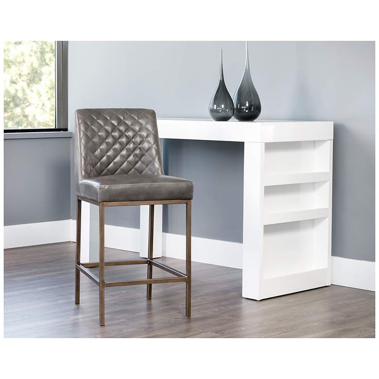 Image 4 Sunpan Leighland Counter Stool Overcast Gray more views