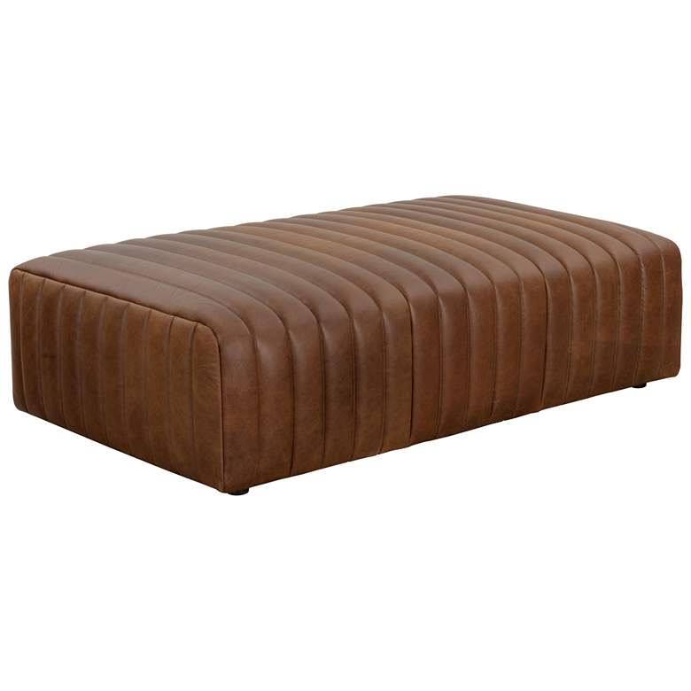 Image 1 Sunpan Lewin Ottoman Rectangular Lucia Tobacco Leather