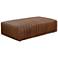 Sunpan Lewin Ottoman Rectangular Lucia Tobacco Leather