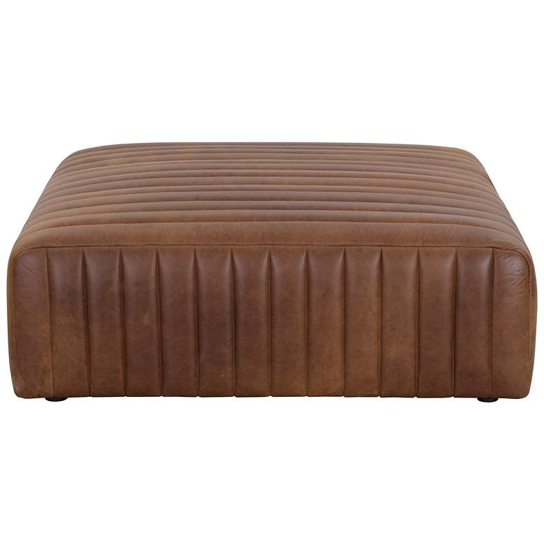 Image 2 Sunpan Lewin Ottoman Square Lucia Tobacco Leather more views