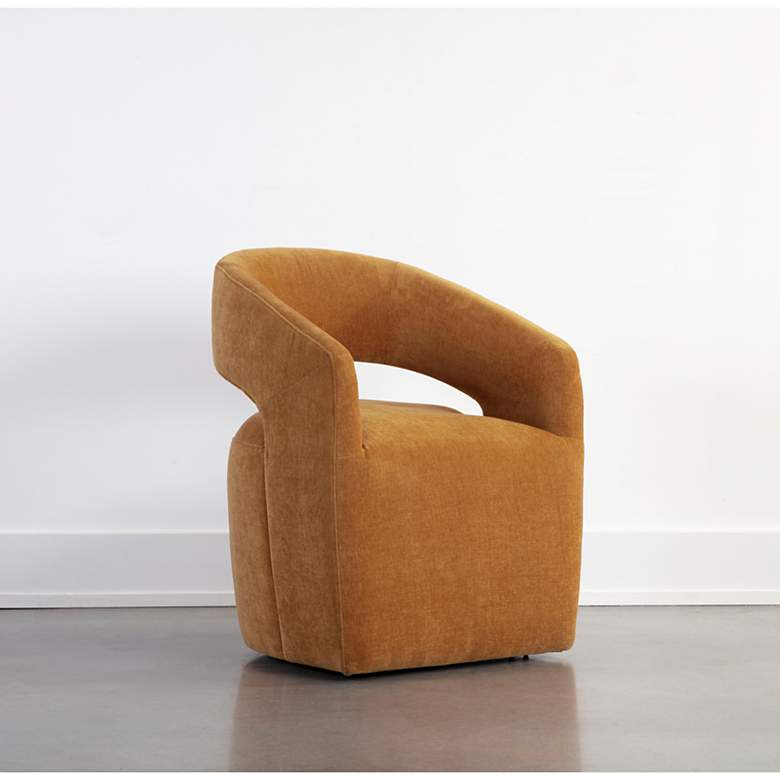 Image 1 Sunpan Lloret Wheeled Dining Armchair Danny Amber