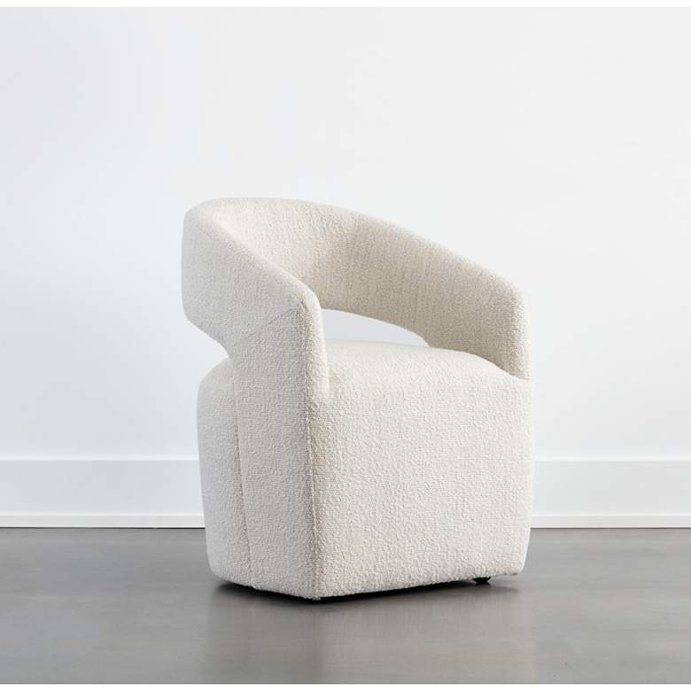 Image 1 Sunpan Lloret Wheeled Dining Armchair Merino Pearl