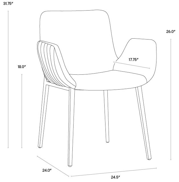 Sunpan Lucano Dining Armchair Belfast Rust