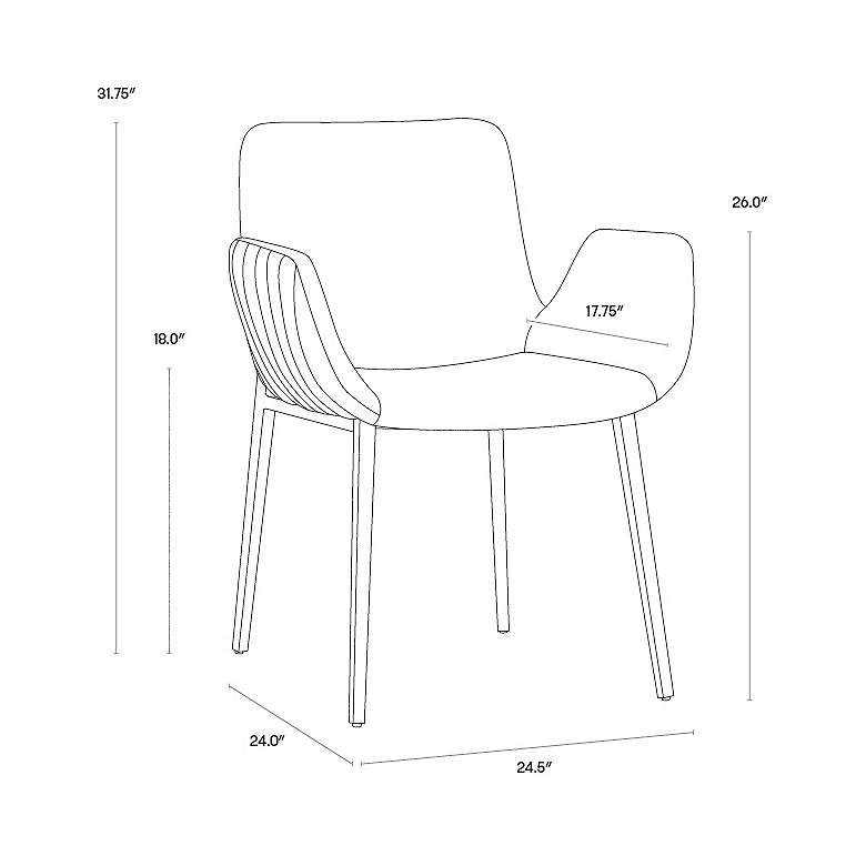 Image 6 Sunpan Lucano Dining Armchair Bravo Black more views