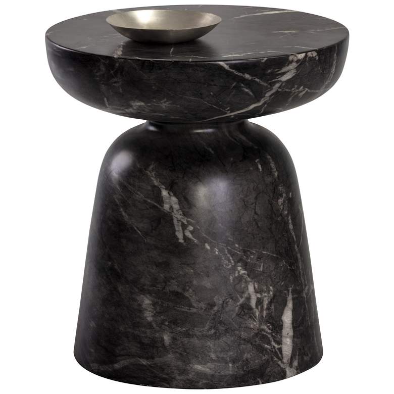 Image 1 Sunpan Lucida End Table Marble Look Black